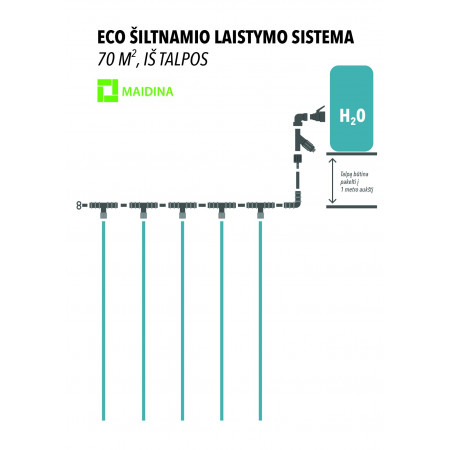 ECO lašelinis laistymo rinkinys, iš talpos 70 m2|